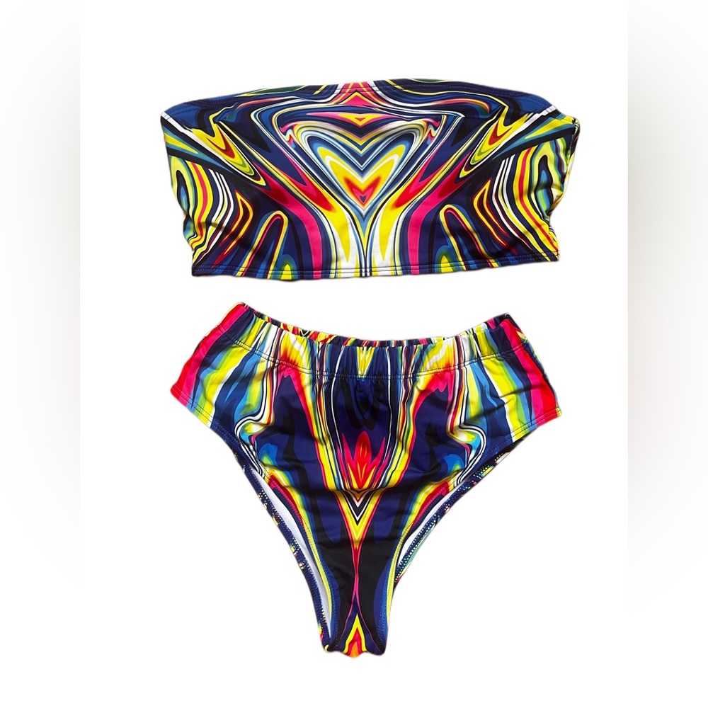 SHEIN Fluid Pattern Bikini Set